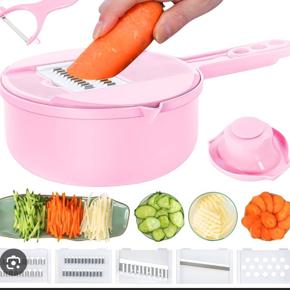Pink Handheld Kitchen Vegetable Grater Sifter